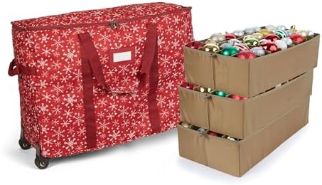 Covermates Rolling Adjustable Ornament Storage Bag, 25.5"W x 13"D x 18.5"H by Covermates