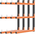Riciakik Lumber Rack Wall Mount, Lumber Storage Rack, Heavy Duty Wood Storage Racks with 6-Level System, 720 lb Sturdy Garage Wood Organizer, Orange Lumber Metal Racks for Indoor and Outdoor (4 PACK) by Riciakik
