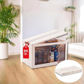 95 QT Foldable Stackable Storage Bins with Doors – Magnetic Doors Stackable Open Front Storage Bins - Collapsible Storage Box with Leather Handles for Organizing Pantry, Books, Clothes by Proktik
