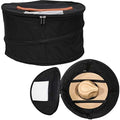 Hat Storage Box | Stuffed Animal Toy Storage | Stackable Round Pop-up Container | Travel Hat Boxes for Women & Men | Closet Organizer w Lid | Dust Cover Cowboy Sun Beach Hats (Black, 2 Pack) by HappiBox