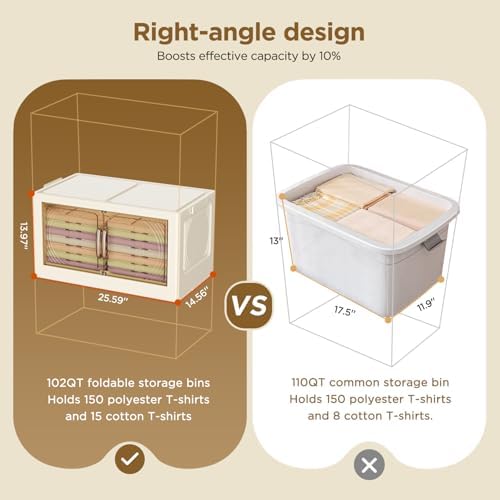 102QT 4-Tier Storage Bins with Lids for Home, Closet, Dorm - Image 6