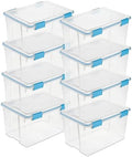 Sterilite Gasket Storage Box with Lids for Home & Office, 54 Quart, 8-Pack by Sterilite