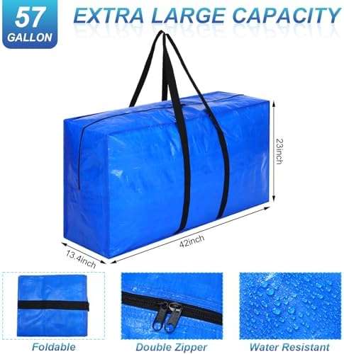 Windyun 4 Pack 57 Gallon Extra Large Moving Bags XXL Heavy Duty Storage Bag - Image 3