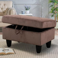 28.5'' Ottoman with Storage, Linen Ottoman Foot Rest for Living Room Upholstered Footstool, Perfect Storage Ottoman Bench Bag Floor Chair for Bedroom or Entryway, Brown by SumKeaVideoSewerCameraSystem