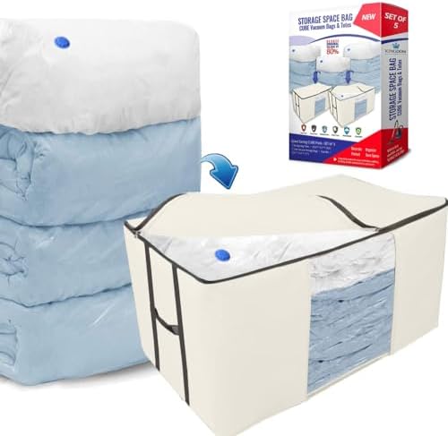Vacuum Storage Bags, Cube Space Saver Bags, Bedding Space Saving Organizer by KingdomHome