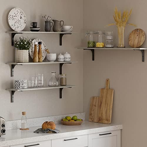 DINZI LVJ Long Wall Shelves, 39.4Inch Wooden Wall Mounted Shelves, Set of 2 - Image 5