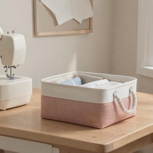 13.8x9.8x6.7 Inch Fabric Small Storage Bins with Handles 6 Pack - Image 6