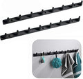 Wall Mounted Coat Rack, 8 Hooks, 29.7"x1.3", Modern, Black, 2 Pcs by Spotact