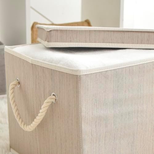 Sukkiri Pack of 2 Large Storage Bins Closet Organizer System, Sturdy Foldable Storage Boxes for Organizing Clothing, Sheets, Books - Shelf Organizer Shelves Basket Storage Bin 16.3"x 12"x 10.24" - Image 2