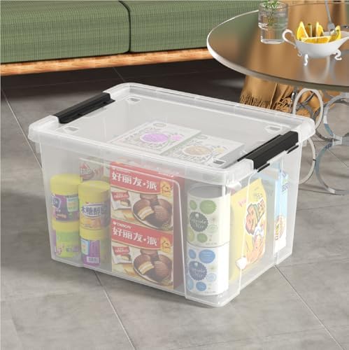 Obstnny 50 Quart Latching Container Bin, 4 Pack Plastic Wheeled Storage Box - Image 3