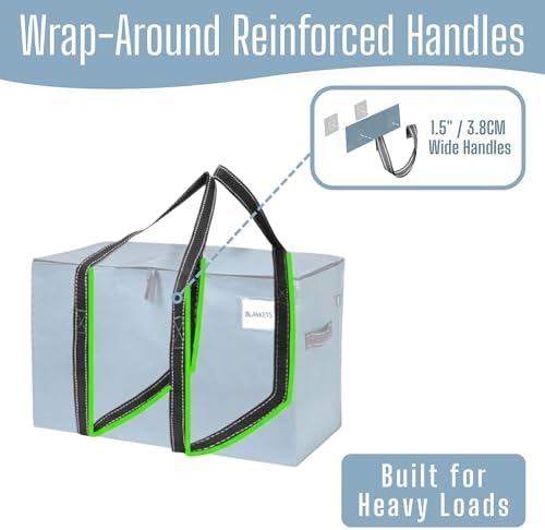 VENO 10 Pack Heavy Duty Moving Bags, Extra Large Storage Bags with Reinforced Handles & Strong Zippers, Foldable & Reusable Moving Box Alternative for Clothes & Dorm Storage - Image 2