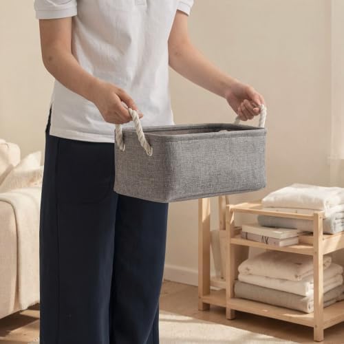 11.8x7.9x5.2 Inch Fabric Small Storage Bins with Handles 6 Pack - Image 5