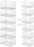 6-Tier Stackable Closet Organizers and Storage Basket - Foldable Closet Shelf Organizer System, Sturdy Metal Space-Saving Clothes Storage Bins for Wardrobe, White by Unknown