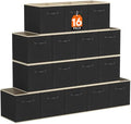 Lifewit Storage Cubes, 11 Inch Organizer Bins, 18L Black, 16 Packs by Lifewit