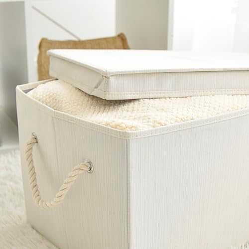 Sukkiri Pack of 2 Large Storage Bins Closet Organizer System, Sturdy Foldable Storage Boxes for Organizing Clothing, Sheets, Books - Shelf Organizer Shelves Basket Storage Bin 16.3"x 12"x 10.24" - Image 3