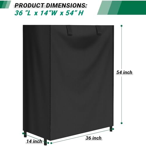 Storage Shelf Cover Waterproof Wire Rack Cover with Zipper 36"Lx14"Wx54"H - Image 3