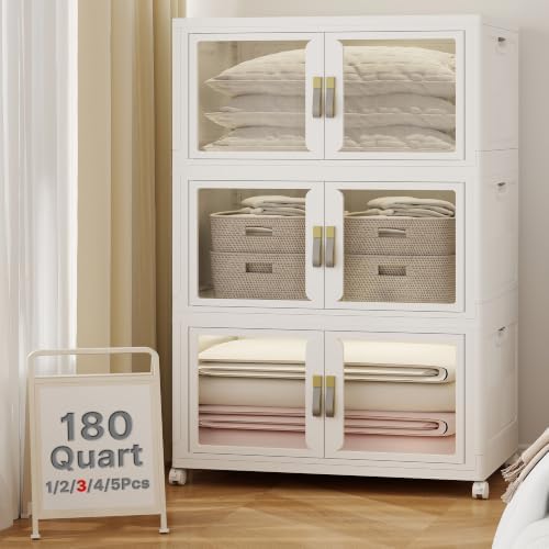 UAMFURI Stackable Storage Bins with Lids, 540QT Extra Large Storage Cabinet by UAMFURIDirect