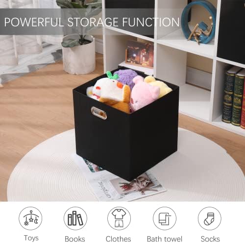 13x13x13 Inch Foldable Cube Storage Bins with Metal Handles, 4 Pack - Image 5