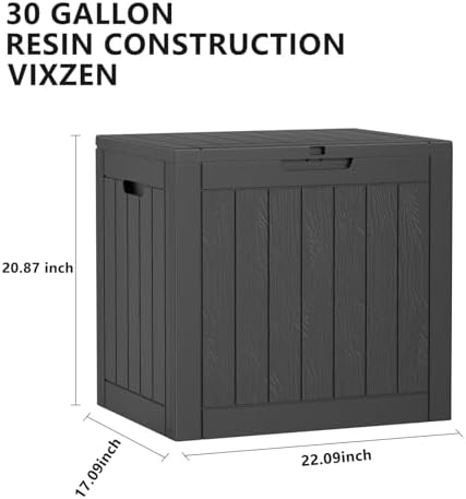 Vixzen 30 Gallon Deck Boxes Outdoor Waterproof, Lockable Storage Box for Patio Cushions Storage Furniture, Garden Tools, Pool Supplies, Weatherproof and UV Resistant (Black, 30 Gallon) - Image 5