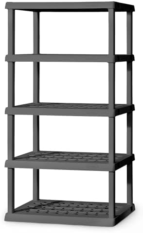 Sterilite 5 Shelf Unit, Heavy-Duty Plastic Storage & Utility Shelving Rack by Sterilite