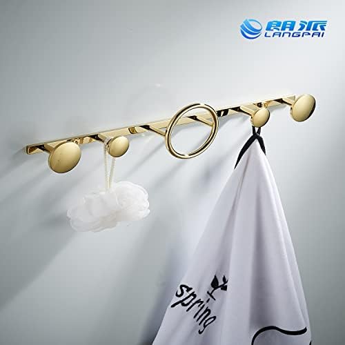Coat Hooks for Wall Mounted Creative Modern Coat Rack Entryway Storage Hook Metal Row Hooks Hanging Robe & Towel Hooks Brass Polished Gold Finished - Image 2