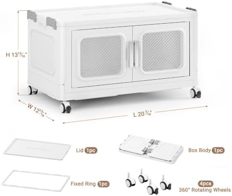 BROVIEW 60 Qt/15 Gal Stackable Storage Bins with Lids, 1 Pack, White - Image 2