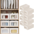 Linen Closet Organizers and Storage 8 Packs-Fabric Storage Bins with Clear Windows,Closet Baskets for Organizing Clothes, Pants, Towels by Unknown