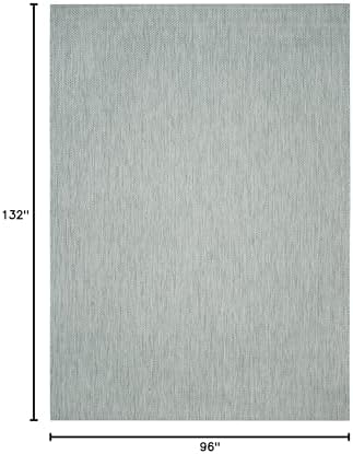 SAFAVIEH Courtyard Outdoor Area Rug 8x11, Aqua & Grey CY8521-37121 - Image 2