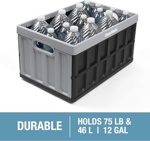 CleverMade Collapsible Storage Bins With Lids, 46L 3 Pack, 75 lb, Ocean - Image 6