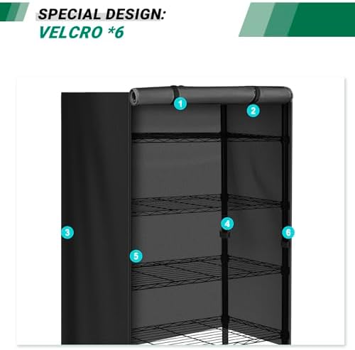 Storage Shelf Cover Waterproof Wire Rack Cover with Zipper 36"Lx14"Wx54"H - Image 5