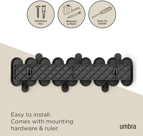 Umbra Tempo Wall Hooks, 6-Hook Coat Rack Wall Mount, Black - Image 6