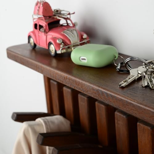 Beech Piano Key Coat Rack with Shelf & 8 Flip Hooks - Image 3