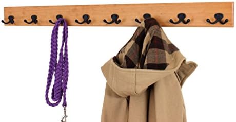 PegandRail Solid Cherry Wall Mounted Coat Rack - Oil Rubbed Bronze Double Style Coat Hooks - Made in The USA (Natural, 20" x 3.5" with 4 Hooks) - Image 3