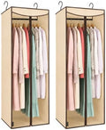 STORAGE MANIAC Garment Bags for Hanging Clothes, 57-Inch, Beige, 2-Pack by STORAGEMANIAC