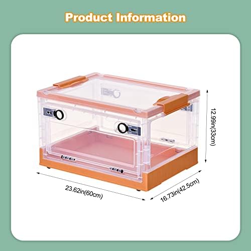Ergocar Foldable Storage Boxes, Large Plastic Storage Boxes with Lid, Stackable Organiser, Wardrobe Storage Organiser, Grocery Storage, for Bedroom, Wardrobe, Office, Garage - Image 7