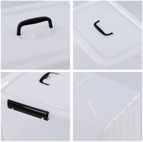 Wekioger 22 Quart Plastic Latching Container Box with Lid, Set of 4, Clear - Image 3
