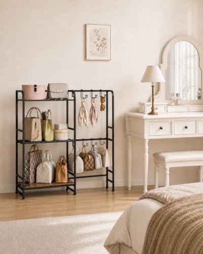 Large Purse Organizer, 3-Tier Purse Rack, Wall Mount or Freestanding - Image 6