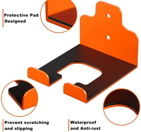 JNIHEEP Garage Organizer Trimmer Rack,Garden Power Tool Hanger,4Pack,Orange - Image 5