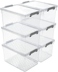 Citylife 48 Qt Ultra-Thick Plastic Clear Storage Bins with Lids, 6-Pack by CITYLIFEHomeOrganization