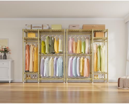 VIPEK V2 Heavy Duty Clothes Rack, Metal Closet Rack Organizer, Gold - Image 4