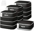 Comforter Storage Bag - 130L Large Capacity Blanket Storage Bags 4-Layer Ultra Space Saving Self Compression Organizer, Washable Compression Bags for Storage Comforter Blanket, 4-Pack, Black by EasortmPackingCubes