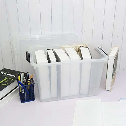 Wekioger 22 Quart Plastic Latching Container Box with Lid, Set of 4, Clear - Image 6