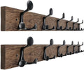 WEBI Coat Rack Wall Mount,36" Solid Wood Coat Hooks Wall Mounted Coat Hanger,16" Hole to Hole,Heavy Duty Hook Rack Rail,6 Triple Hooks for Hanging Coats,Jacket,Clothes,Hat,Weathered Brown,2 Packs by WEBI