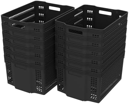 Stackable Woven Basket, Pantry Storage Bins, 12 Pack Baskets Set - Image 6