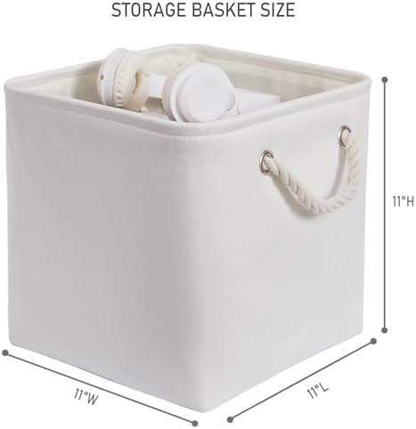 11 Inch 6 Pack Cube Storage Bins with Handles - Image 3