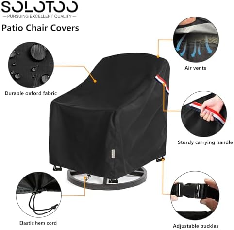 Patio Chair Covers Waterproof 2 Pack, 35" W x 37" D x 36" H - Image 4