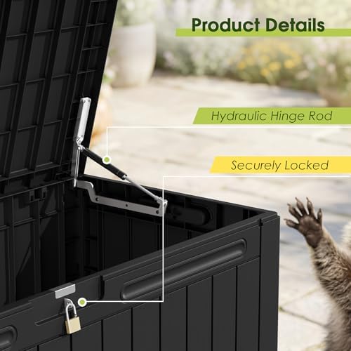 Devoko 100 Gallon Outdoor Storage Box, Waterproof Deck Box Lockable - Image 6