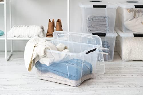 IRIS USA 6 Pack Clear Plastic Storage Bins with Latching Lids, 40 Qt - Image 5