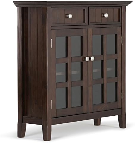 SIMPLIHOME Acadian 2-Seater Storage Bench and Cabinet Set in Brunette Brown - Image 7