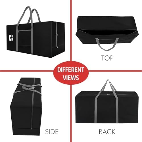 Kuber Industries Pack of 5 Durable (2 Compartments) Storage Bags For Clothes Large With Zip | Packers & Movers Under Bed Storage Organizer Box for Clothes, Blanket & Toys | Grey & Black - Image 5